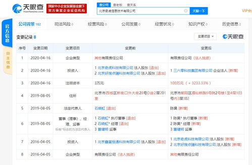 北京奇虎信息技術注冊資本大幅增加，或預示計算機軟件開發業務拓展